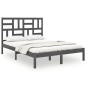 vidaXL Estructura de cama de madera maciza de pino gris 160x200 cm