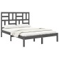 vidaXL Estructura de cama de madera maciza de pino gris 160x200 cm