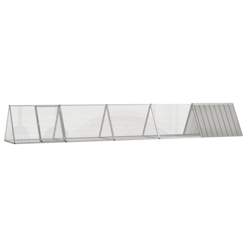 vidaXL Jaula para conejos acero galvanizado gris 504,5x80,5x71 cm