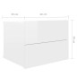 vidaXL Mesitas noche 2 uds contrachapada blanco brillo 40x30x30 cm