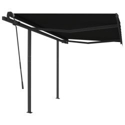 vidaXL Toldo manual retráctil con postes gris antracita 3x2,5 m
