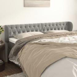 vidaXL Cabecero de terciopelo gris claro 203x23x78/88 cm