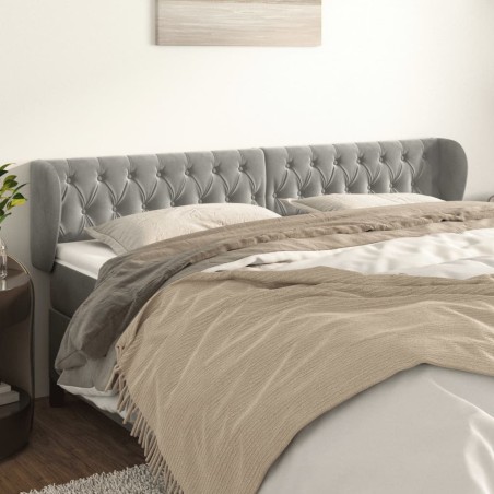 vidaXL Cabecero de terciopelo gris claro 203x23x78/88 cm