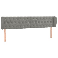 vidaXL Cabecero de terciopelo gris claro 203x23x78/88 cm