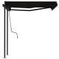 vidaXL Toldo manual retráctil con postes gris antracita 3x2,5 m vidaXL Toldo manual retráctil con postes gris antracita 3x2,5 m