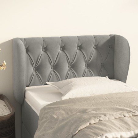 vidaXL Cabecero de terciopelo gris claro 83x23x78/88 cm