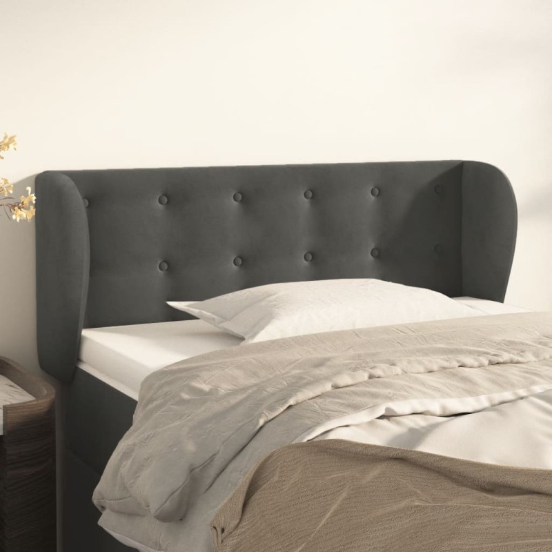 vidaXL Cabecero de terciopelo gris oscuro 83x23x78/88 cm vidaXL Cabecero de terciopelo gris oscuro 83x23x78/88 cm