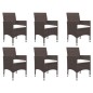 vidaXL Juego de comedor de jardín 9 piezas marrón vidaXL Juego de comedor de jardín 9 piezas marrón
