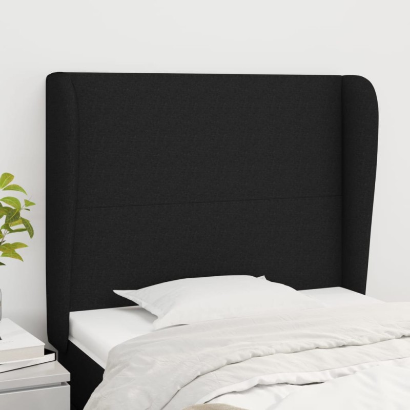 vidaXL Cabecero con orejas de tela negro 103x23x118/128 cm vidaXL Cabecero con orejas de tela negro 103x23x118/128 cm