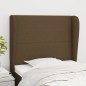 vidaXL Cabecero con orejas de tela marrón oscuro 93x23x118/128 cm vidaXL Cabecero con orejas de tela marrón oscuro 93x23x118/128 cm