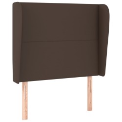 vidaXL Cabecero con orejas de cuero sintético marrón 83x23x118/128 cm