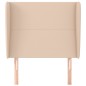 vidaXL Cabecero con orejas cuero sintético capuchino 83x23x118/128 cm vidaXL Cabecero con orejas cuero sintético capuchino 83x23x118/128 cm