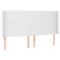vidaXL Cabecero con orejas cuero sintético blanco 203x23x118/128 cm vidaXL Cabecero con orejas cuero sintético blanco 203x23x118/128 cm
