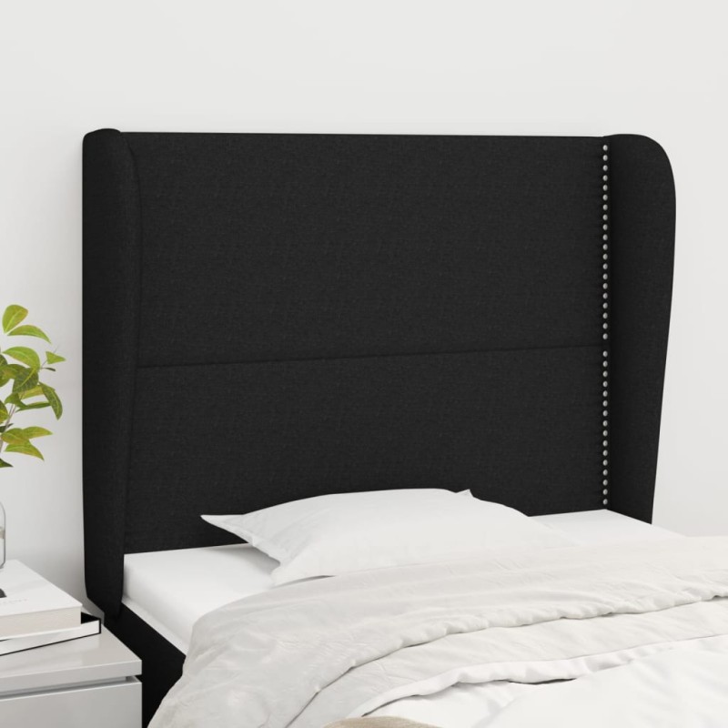 vidaXL Cabecero con orejas de tela negro 103x23x118/128 cm vidaXL Cabecero con orejas de tela negro 103x23x118/128 cm