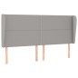 vidaXL Cabecero con orejas de tela gris claro 163x23x118/128 cm