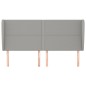 vidaXL Cabecero con orejas de tela gris claro 163x23x118/128 cm
