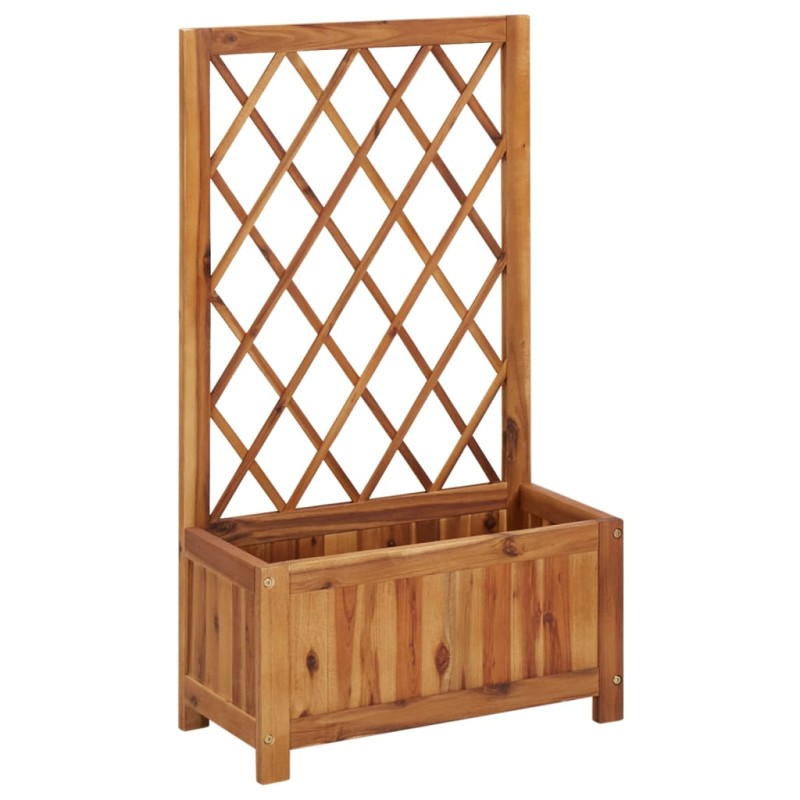 vidaXL Arriate de jardín con enrejado madera de acacia vidaXL Arriate de jardín con enrejado madera de acacia