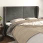 vidaXL Cabecero con orejas de terciopelo gris oscuro 203x23x118/128 cm vidaXL Cabecero con orejas de terciopelo gris oscuro 203x23x118/128 cm