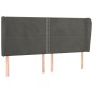 vidaXL Cabecero con orejas de terciopelo gris oscuro 203x23x118/128 cm vidaXL Cabecero con orejas de terciopelo gris oscuro 203x23x118/128 cm