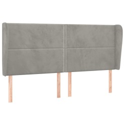 vidaXL Cabecero con orejas de terciopelo gris claro 183x23x118/128 cm