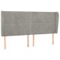 vidaXL Cabecero con orejas de terciopelo gris claro 183x23x118/128 cm