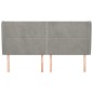 vidaXL Cabecero con orejas de terciopelo gris claro 183x23x118/128 cm