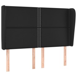 vidaXL Cabecero con orejas de cuero sintético negro 147x23x118/128 cm