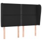 vidaXL Cabecero con orejas de cuero sintético negro 147x23x118/128 cm