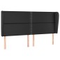 vidaXL Cabecero con orejas cuero sintético negro 163x23x118/128cm vidaXL Cabecero con orejas cuero sintético negro 163x23x118/128cm