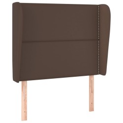 vidaXL Cabecero con orejas de cuero sintético marrón 93x23x118/128 cm