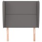 vidaXL Cabecero con orejas cuero sintético gris 103x23x118/128cm