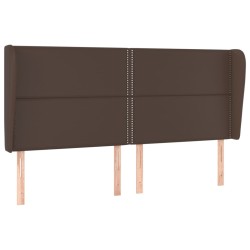 vidaXL Cabecero con orejas cuero sintético marrón 203x23x118/128 cm