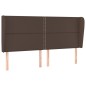 vidaXL Cabecero con orejas cuero sintético marrón 203x23x118/128 cm vidaXL Cabecero con orejas cuero sintético marrón 203x23x118/128 cm