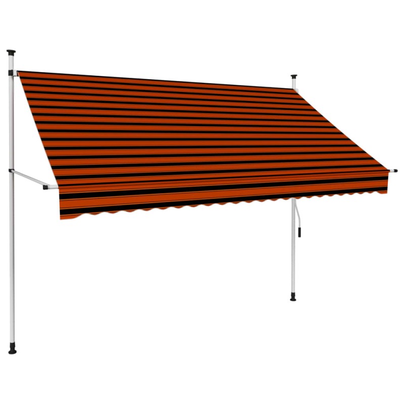vidaXL Toldo manual retráctil naranja y marrón 250 cm vidaXL Toldo manual retráctil naranja y marrón 250 cm
