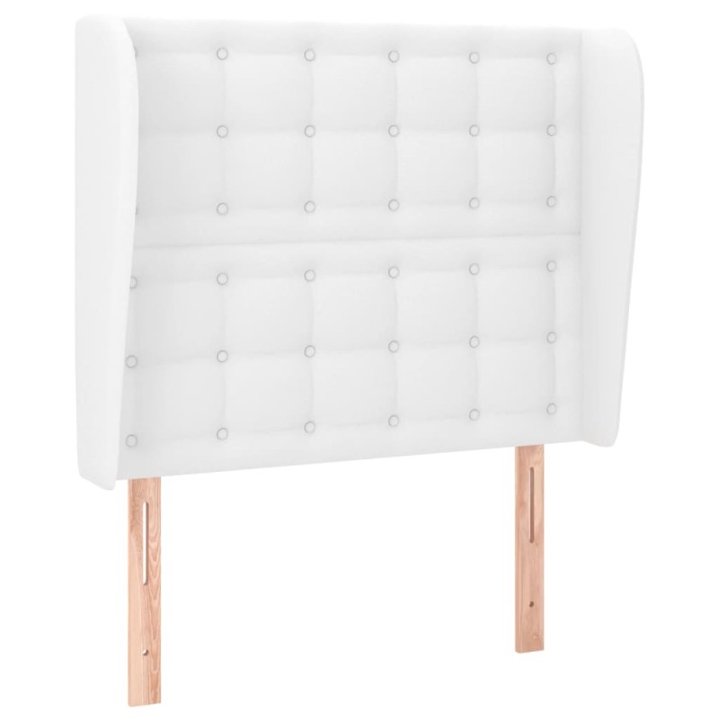 vidaXL Cabecero con orejas de cuero sintético blanco 93x23x118/128 cm vidaXL Cabecero con orejas de cuero sintético blanco 93x23x118/128 cm