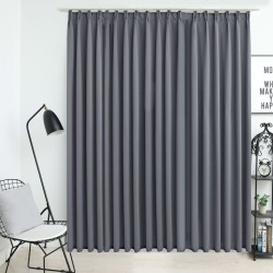 vidaXL Cortina opaca con ganchos gris 290x245 cm