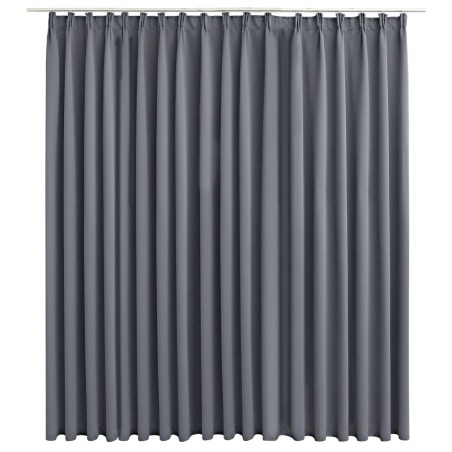 vidaXL Cortina opaca con ganchos gris 290x245 cm