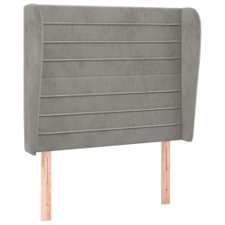 vidaXL Cabecero con orejas de terciopelo gris claro 93x23x118/128 cm