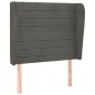 vidaXL Cabecero con orejas de terciopelo gris oscuro 103x23x118/128 cm vidaXL Cabecero con orejas de terciopelo gris oscuro 103x23x118/128 cm