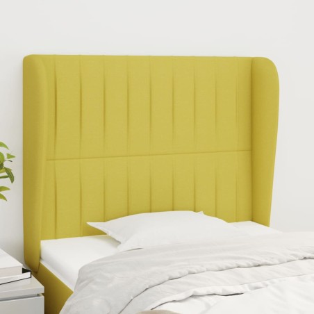 vidaXL Cabecero con orejas de tela verde 103x23x118/128 cm