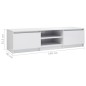 vidaXL Mueble TV madera contrachapada blanco brillante 140x40x35,5cm