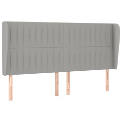 vidaXL Cabecero con orejas de tela gris claro 183x23x118/128 cm