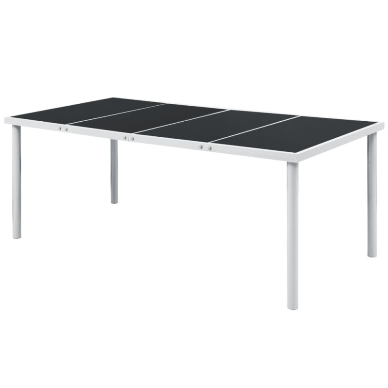 vidaXL Mesa de jardín de acero negra 190x90x74 cm vidaXL Mesa de jardín de acero negra 190x90x74 cm