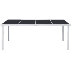 vidaXL Mesa de jardín de acero negra 190x90x74 cm