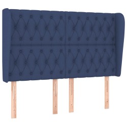 vidaXL Cabecero con orejas de tela azul 163x23x118/128 cm