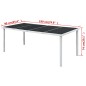 vidaXL Mesa de jardín de acero negra 190x90x74 cm vidaXL Mesa de jardín de acero negra 190x90x74 cm