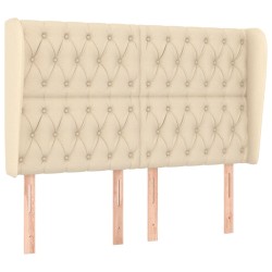 vidaXL Cabecero con orejas de tela color crema 147x23x118/128 cm