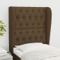 vidaXL Cabecero con orejas de tela marrón oscuro 83x23x118/128 cm vidaXL Cabecero con orejas de tela marrón oscuro 83x23x118/128 cm