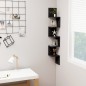 vidaXL Estante de esquina de pared contrachapado negro 20x20x127,5 cm vidaXL Estante de esquina de pared contrachapado negro 20x20x127,5 cm