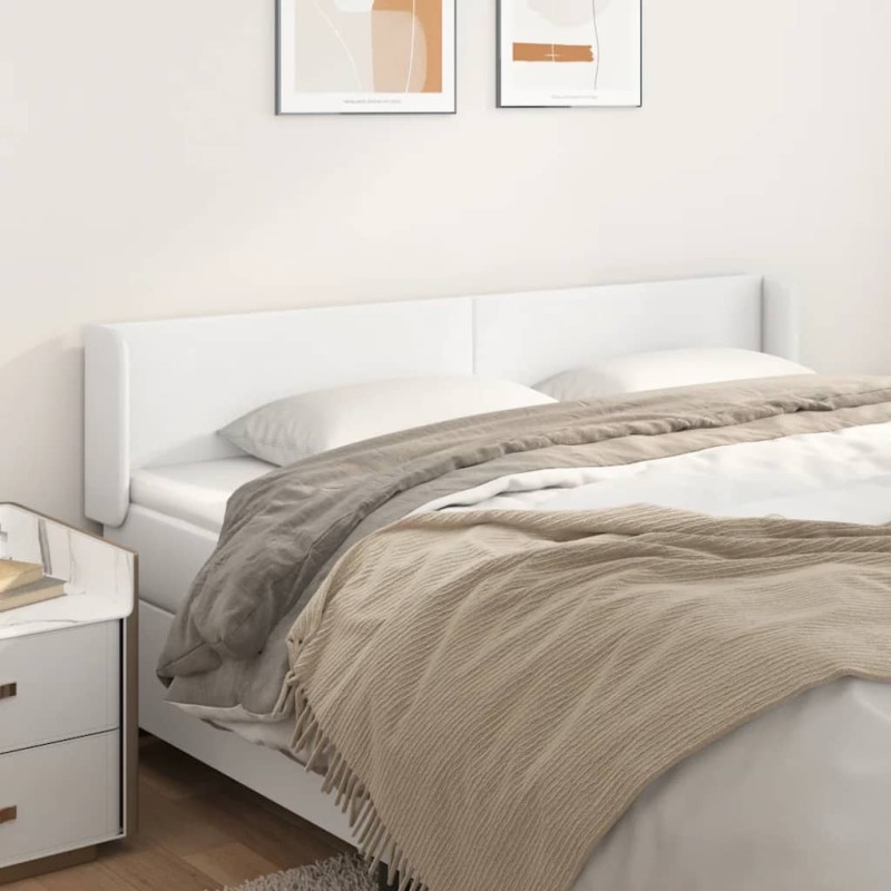 vidaXL Cabecero de cuero sintético blanco 183x16x78/88 cm vidaXL Cabecero de cuero sintético blanco 183x16x78/88 cm